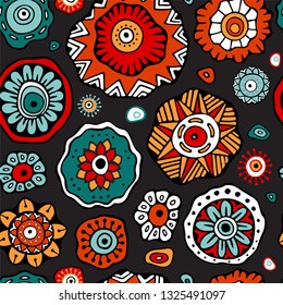 stock vector seamless flower, doodle pattern. abstract art background