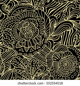 stock vector seamless flower, doodle pattern. abstract art background