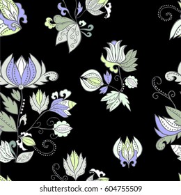 stock vector seamless flower, doodle pattern. abstract art background