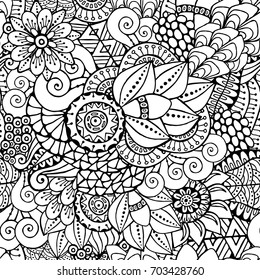 stock vector seamless flower, doodle pattern. abstract art background