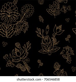 stock vector seamless flower, doodle pattern. abstract art background