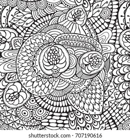 stock vector seamless flower, doodle pattern. abstract art background