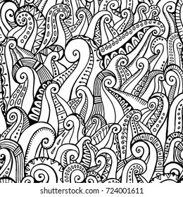 stock vector seamless flower, doodle pattern. abstract art background