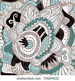 stock vector seamless flower, doodle pattern. abstract art background