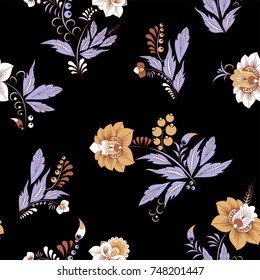 stock vector seamless flower, doodle pattern. abstract art background