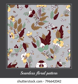 stock vector seamless flower, doodle pattern. abstract art background