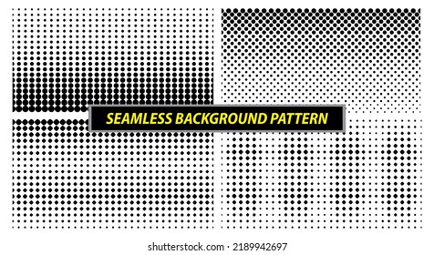 patrón de puntos de medio tono sin fisuras del vector de stock. 

gradiente de medio tono de gradiente punteado puntos lisos 

pulverización y fondo de punto sin problemas.

