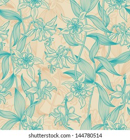 Stock vector seamless pattern with flowers bell. Seamless pattern can be used for wallpapers, pattern fills, web page backgrounds, surface textures.