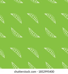 stock vector seamless pattern with hand-drawn sketches of pea pods. it can be used as Wallpaper, poster, print for clothes, notebooks, fabrics, textiles, packaging paper, kitchen accessories.