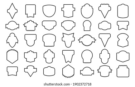 Stock vector set of badges contour. Isolated on white background