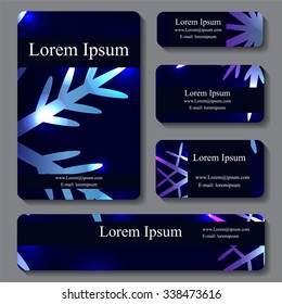 stock vector set of business card. decorative ornament. template doodle design. mock up