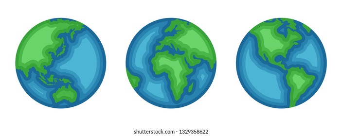 stock vector set of earth. earth mother day, save the planet, save energy graphic object illustration