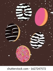 Stock vector set element of donuts