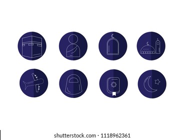 stock vector set of Islamic icons