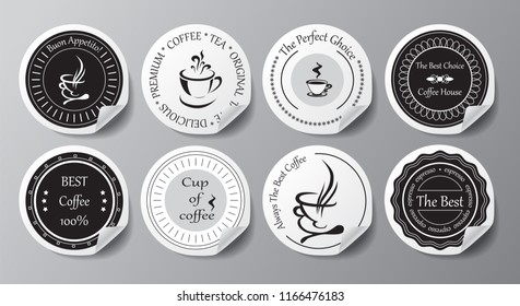 stock vector set of label for restaurant and cafe