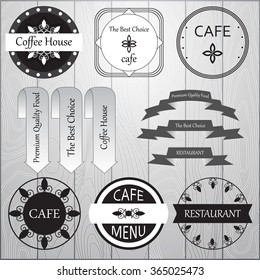 stock vector set of label for restaurant and cafe