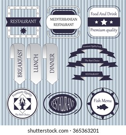 stock vector set of label for restaurant and cafe