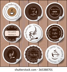 stock vector set of label for restaurant and cafe