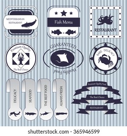 stock vector set of label for restaurant and cafe