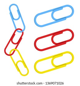 stock vector set of paper clips graphic object illustration