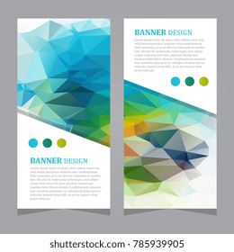 Stock vector set of polygonal triangular colorful background banners poster booklet