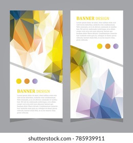 Stock vector set of polygonal triangular colorful background banners poster booklet