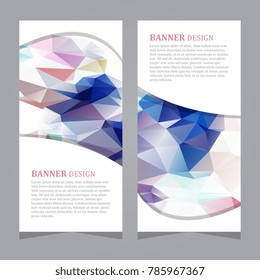 Stock vector set of polygonal triangular colorful background banners poster booklet.