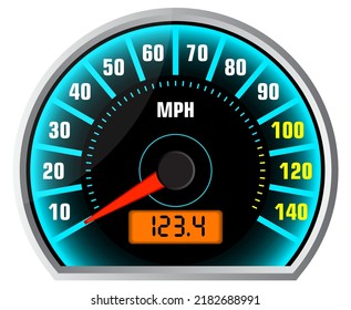 stock vector set of speedometers for dashboard 

analog device for speed. car interior speedometer 

control. futuristic speedometer car.
