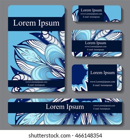 Stock vector set of template with floral ornament,oriental design for card, banner, cover.