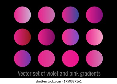 Conjunto de vectores de material de gradientes violeta y rosa