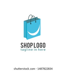 Stock Vector Shop Bag Logo Company Product Design for E-Commerce Online Store