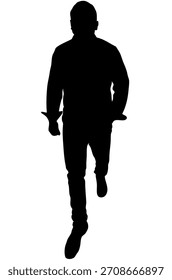 Stock vector silhouette of a handsome man walking
