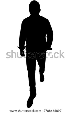 Stock vector silhouette of a handsome man walking