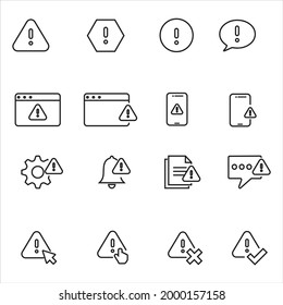 stock vector simple set of warnings related vector line icons contains such icons as alert exclamation.