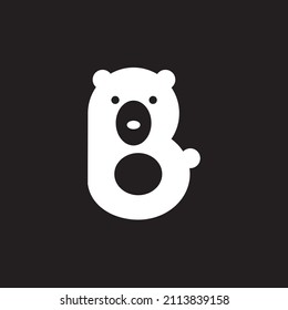 Stockvektordesign für das Bärenlogo, nur Buchstabe B