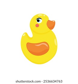 Stock vector single clipart of a toy duck. In cartoon style, in colors. On a white background. 