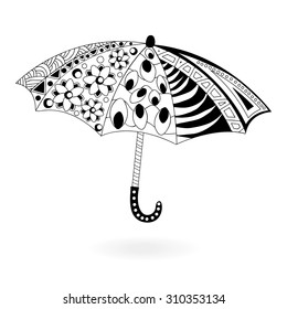 stock vector single umbrella. doodle design
