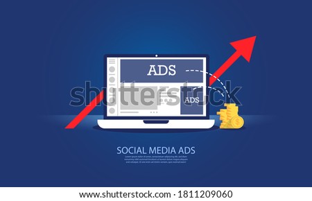 Stock vector social media financial growth design concept