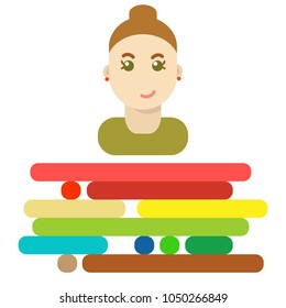 Stock vector spring type of female appearance. Face of young woman. Seasonal color analysis palette