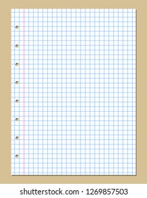 stock vector of squared paper sheet