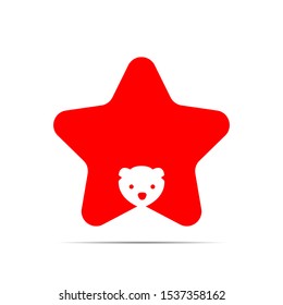 stock vector star logo with panda face template. logo icon graphic design symbol for company leaders with star shape.