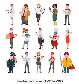 Stock vector successful people of different professions. Men and women of various occupations