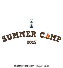 Stock vector Summer camp with  background 