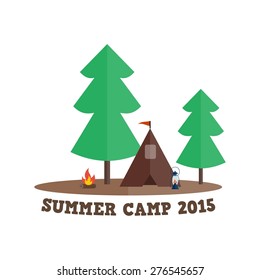 Stock vector Summer camp with  background 