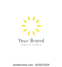 Stock Vector Sun Light Circle Bright Design Logo Product