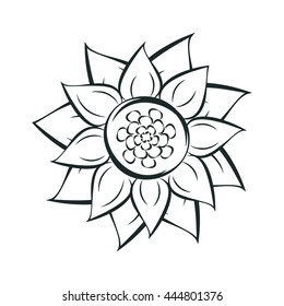 Stock  vector sunflower flat icon.  Spring flower