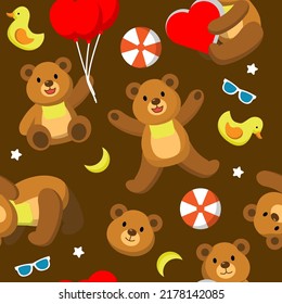 Stock vector of Teddy Bear Seamless Background