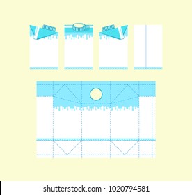 Stock Vector Template Box For Milk. Design With Splash Drawing