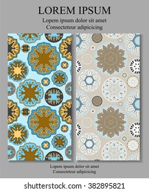 stock vector template for brochure, card, cover, book with patchwork design