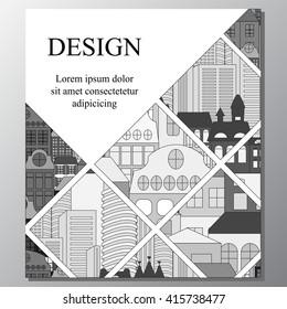 stock vector template for brochure, card, cover, book with patchwork design